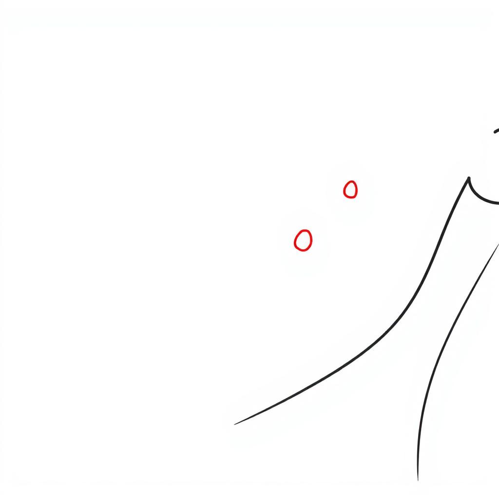 Line drawing of post-inflammatory hyperpigmentation marks from healed acne showing red light therapy for hyperpigmentation application