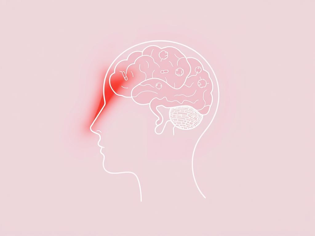 Line drawing showing red light therapy wavelengths penetrating the skull to reach brain tissue affected by dementia and Alzheimer's Line drawing showing red light therapy wavelengths penetrating the skull to reach brain tissue affected by dementia and Alzheimer's
