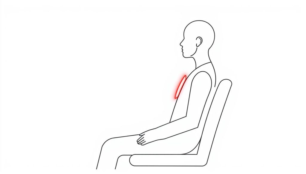 Line drawing showing the ideal positioning of a red light therapy panel for treating COPD, with distance measurements