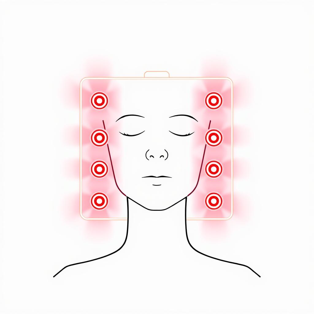Red light therapy for teeth line drawing of a panel device