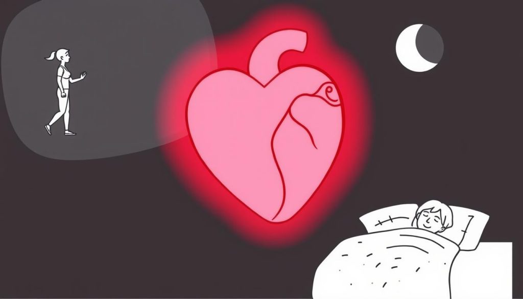 Illustration of complementary approaches to heart health alongside red light therapy