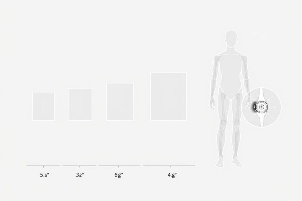 Line drawing comparing different sizes of red light therapy panels for treating torn meniscus