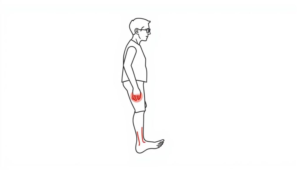 Line drawing of a person with recovered ankle after red light therapy treatment