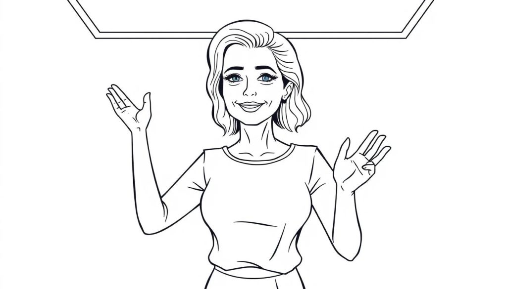 Line drawing of a woman confidently using red light therapy as part of her health routine for managing yeast infections