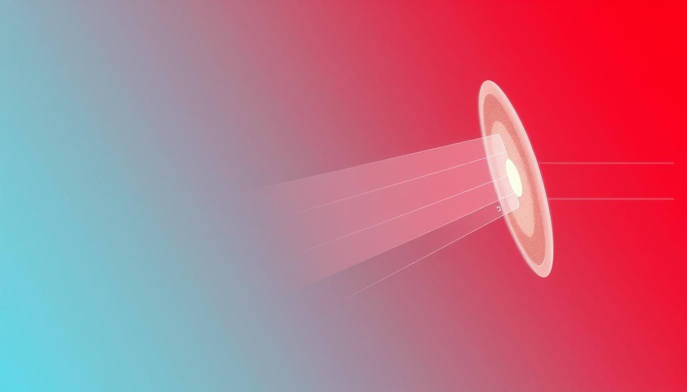 Line drawing of red light therapy penetrating skin layers to reach cells affected by lichen sclerosus