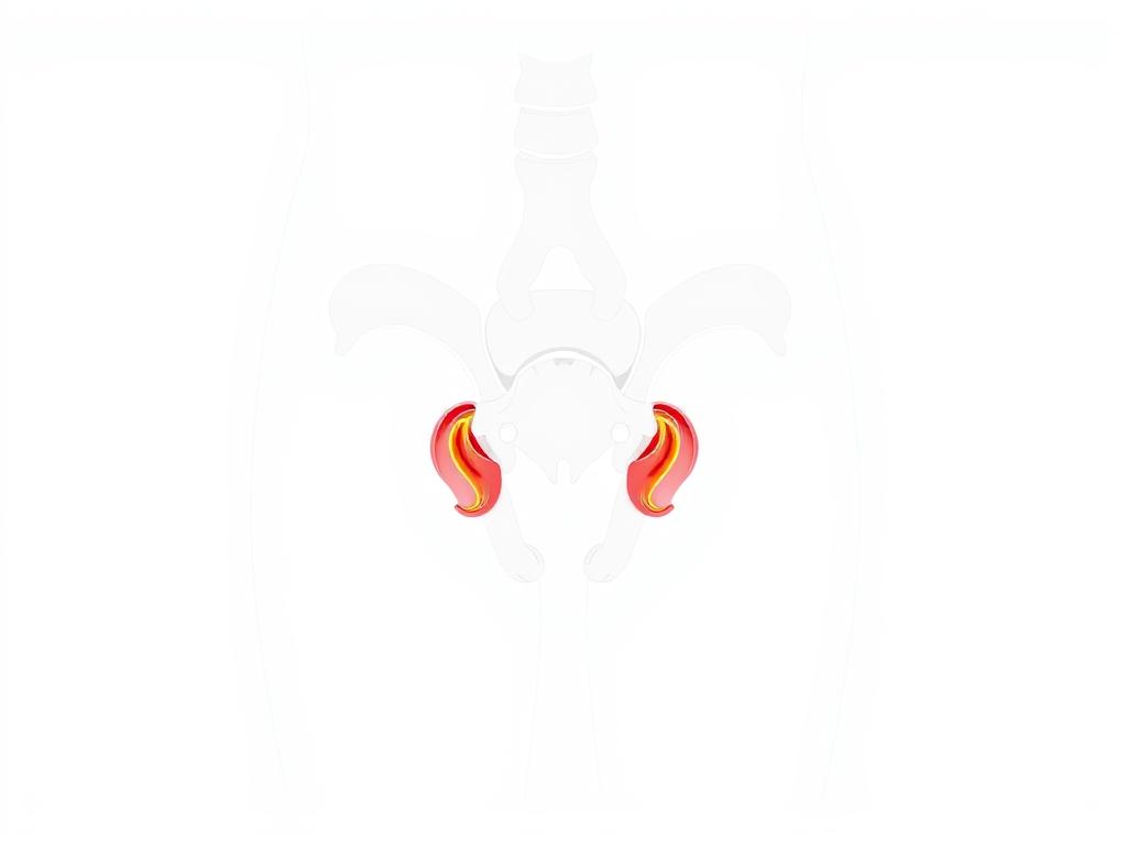 Schematic of hemorrhoid treatment with red light wavelengths