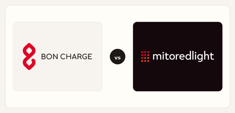 BON CHARGE vs Mito logo comparison lockup 2026