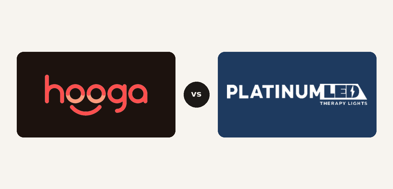 Hooga vs PlatinumLED logo comparison lockup 2026