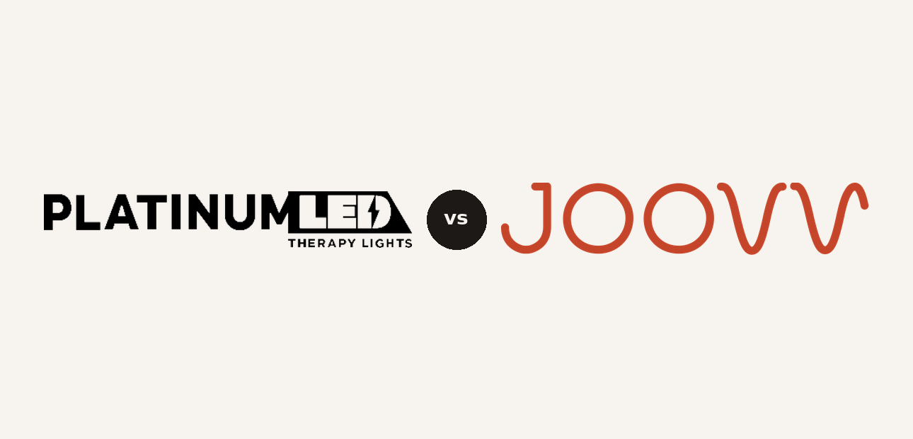 PlatinumLED vs Joovv logo comparison lockup 2026