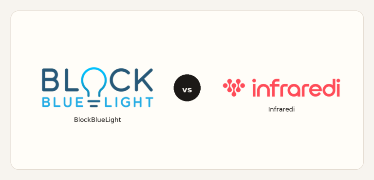 BlockBlueLight vs Infraredi logo comparison lockup 2026