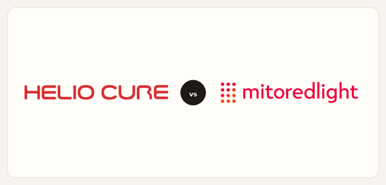 Helio Cure vs Mito logo comparison lockup 2026