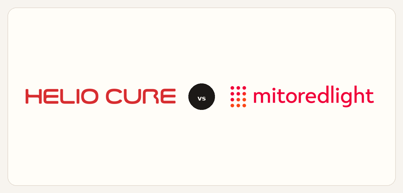 Helio Cure vs Mito logo comparison lockup 2026