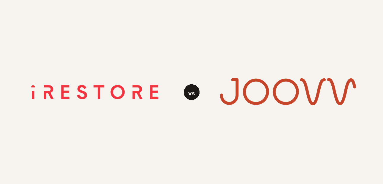iRestore vs Joovv logo comparison lockup 2026