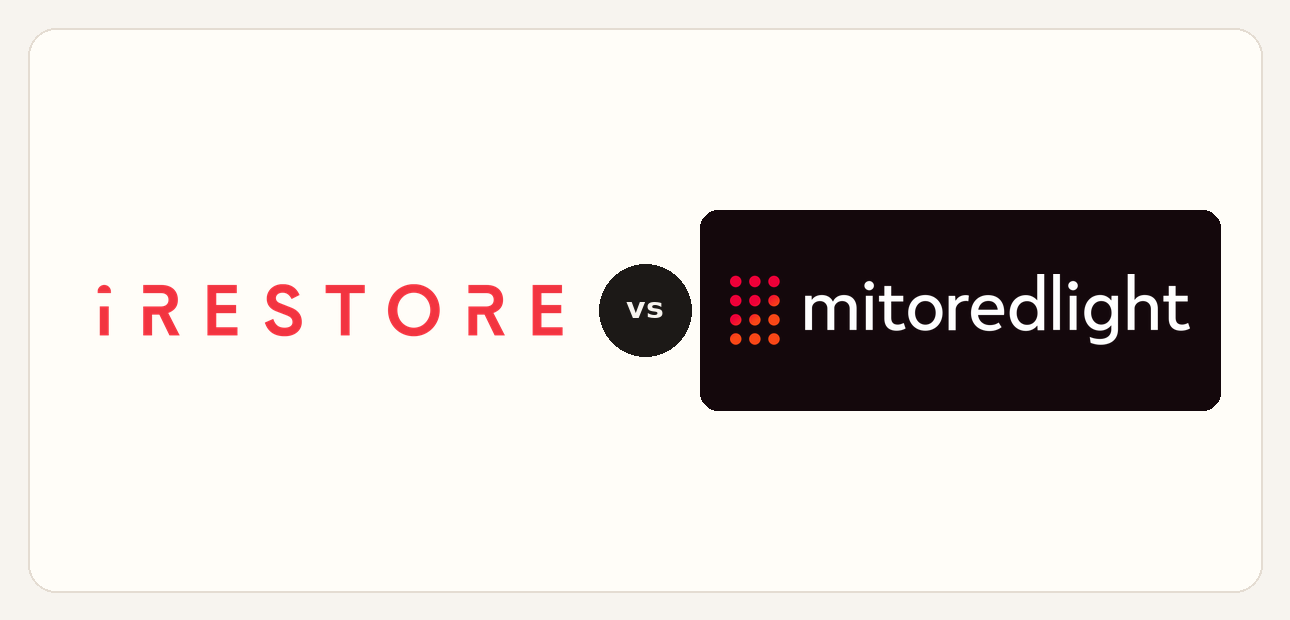 iRestore vs Mito logo comparison lockup 2026