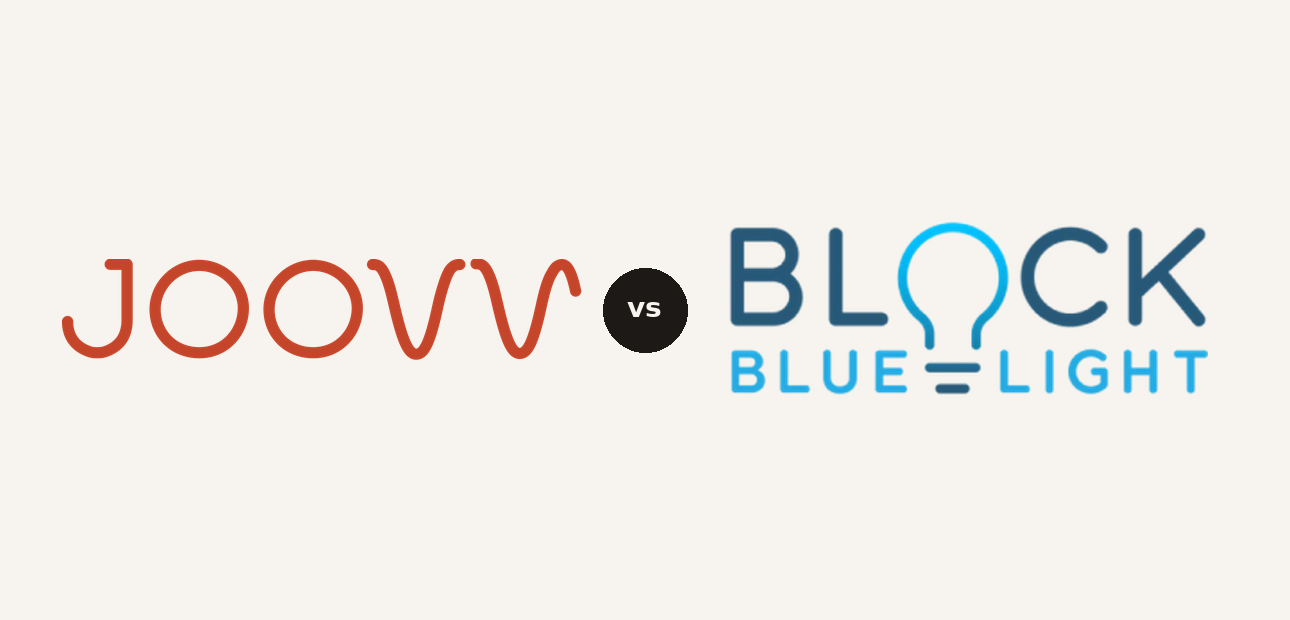 Joovv vs BlockBlueLight logo comparison lockup 2026