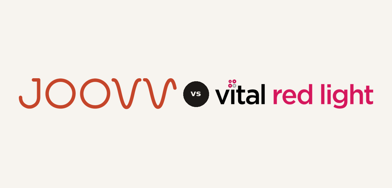 Joovv vs Vital logo comparison lockup 2026
