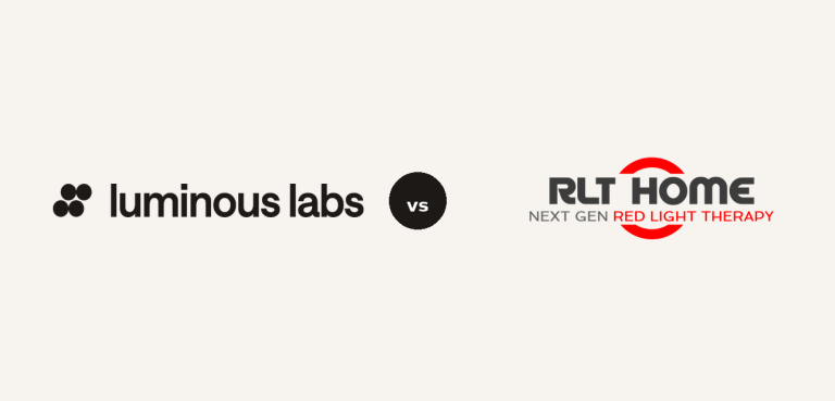 Luminousred vs RLT Home logo comparison lockup 2026