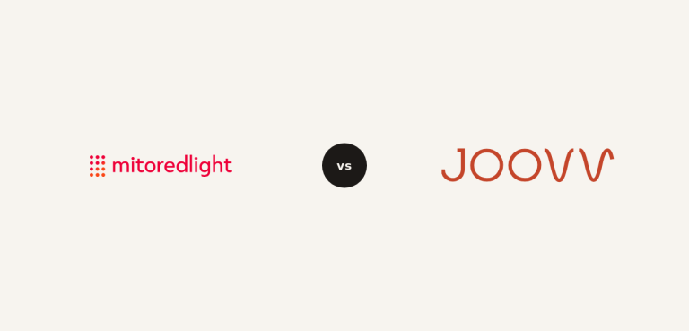 Mito vs Joovv logo comparison lockup 2026