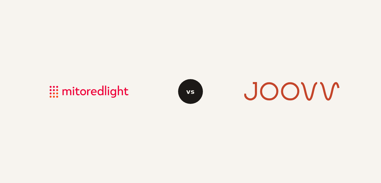 Mito vs Joovv logo comparison lockup 2026