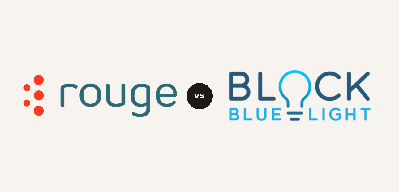 Rouge vs BlockBlueLight logo comparison lockup 2026