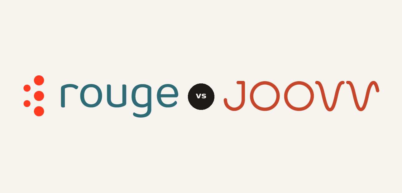 Rouge vs Joovv logo comparison lockup 2026