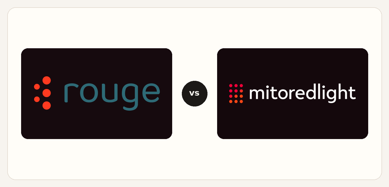 Rouge vs Mito logo comparison lockup 2026