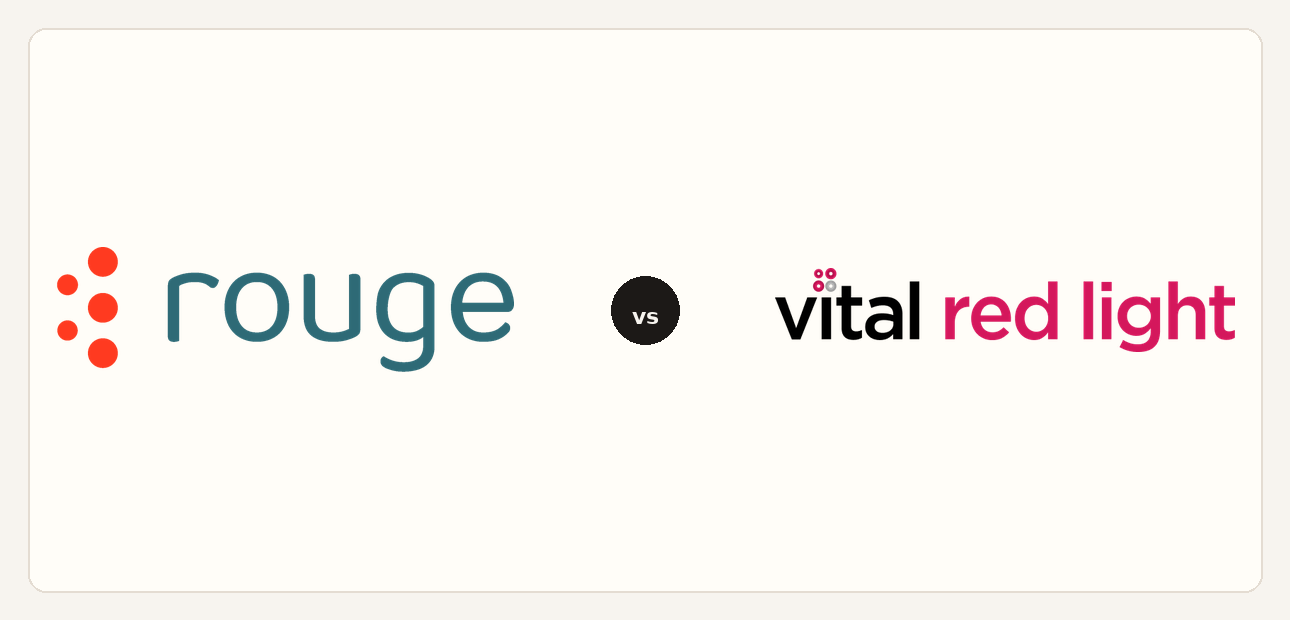 Rouge vs Vital logo comparison lockup 2026