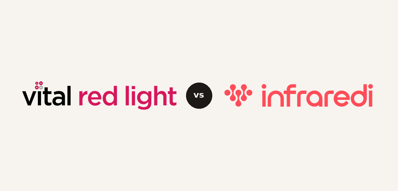 Vital vs Infraredi logo comparison lockup 2026